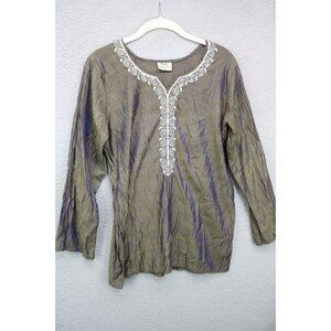Asta Long Sleeve Iridescent Tunic-Beaded-Size Large